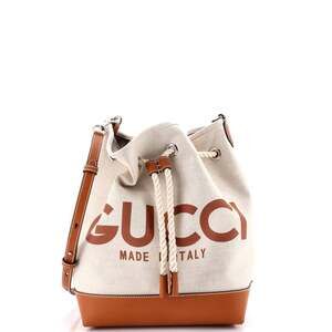Gucci Logo Bucket Bag Printed Canvas #255278G12B